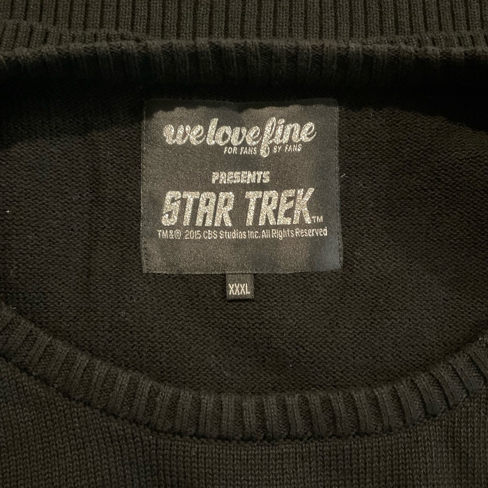 WeLoveFine x Star Trek Logo XXXL Unisex Oversized Long Sleeve Sweater Black New - Picture 4 of 4